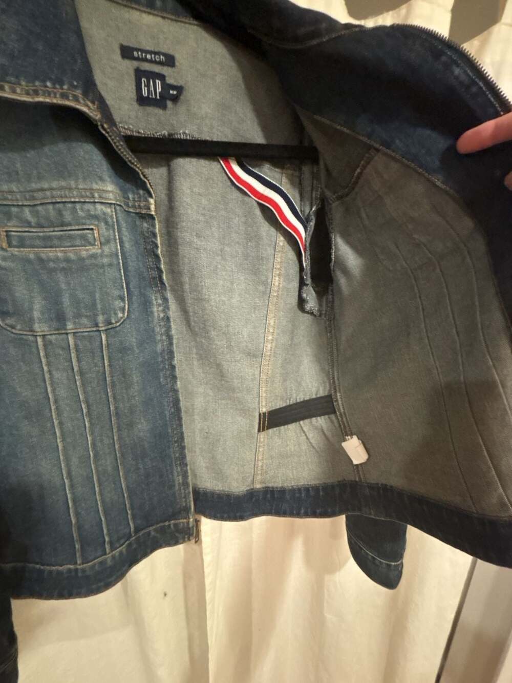 Gap Women's Vintage Stretch Zip-Front Blue Denim Jacket - Picture 5 of 7